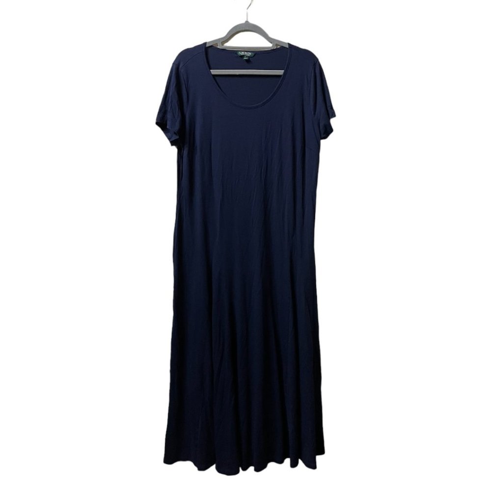Lauren Ralph Lauren Navy blue everyday Maxi Stretch Dress (Size 2X) NWOT